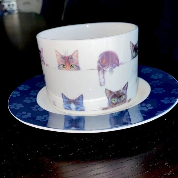 Cat lovers👆Ashdene Peeping Felines cup & saucer - Picture 4 of 9